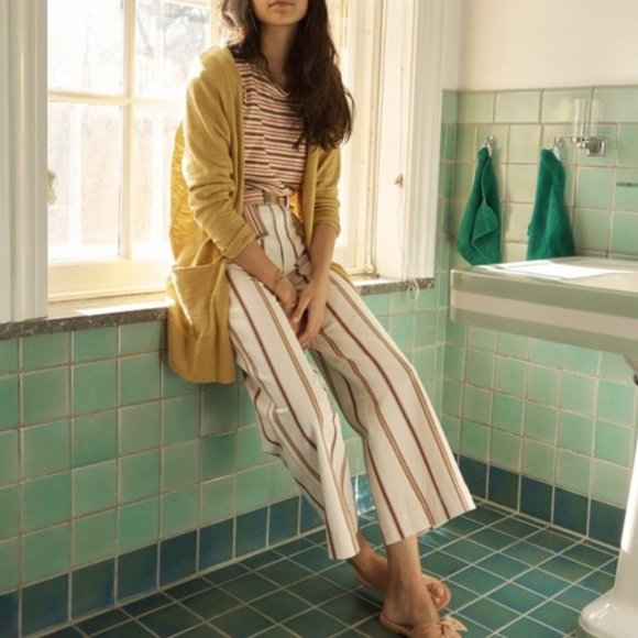 Madewell Summer Ryder Mustard Yellow Open Knit Cardigan Sweater Pockets XS Small